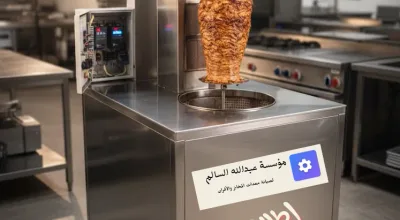 ماكينة شاورما مبتكرة للمطاعم الكبرى (تعمل بالغاز والكهرباء)